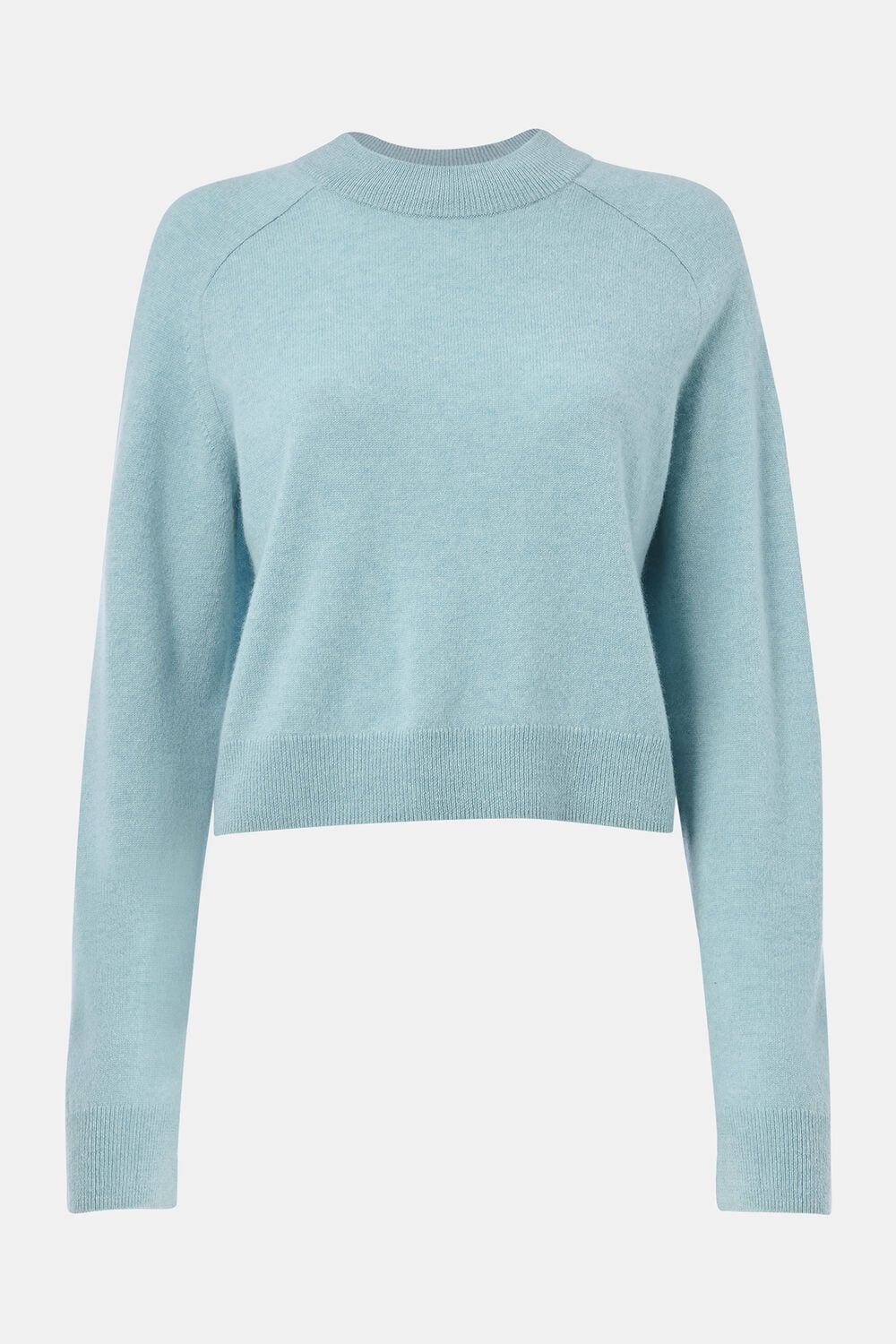 Pale Blue Cashmere Crop Crew