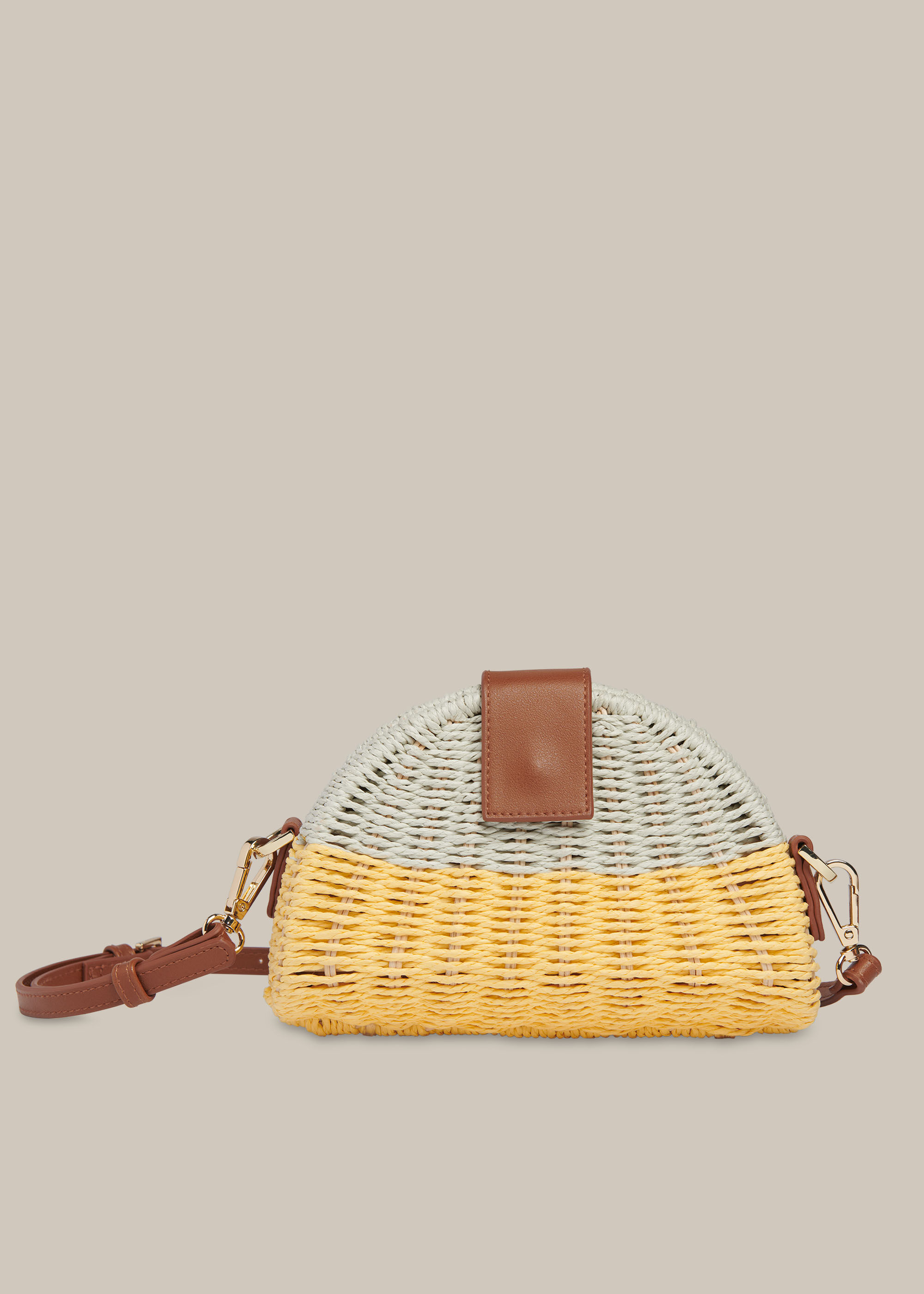 Yellow straw cheap purse