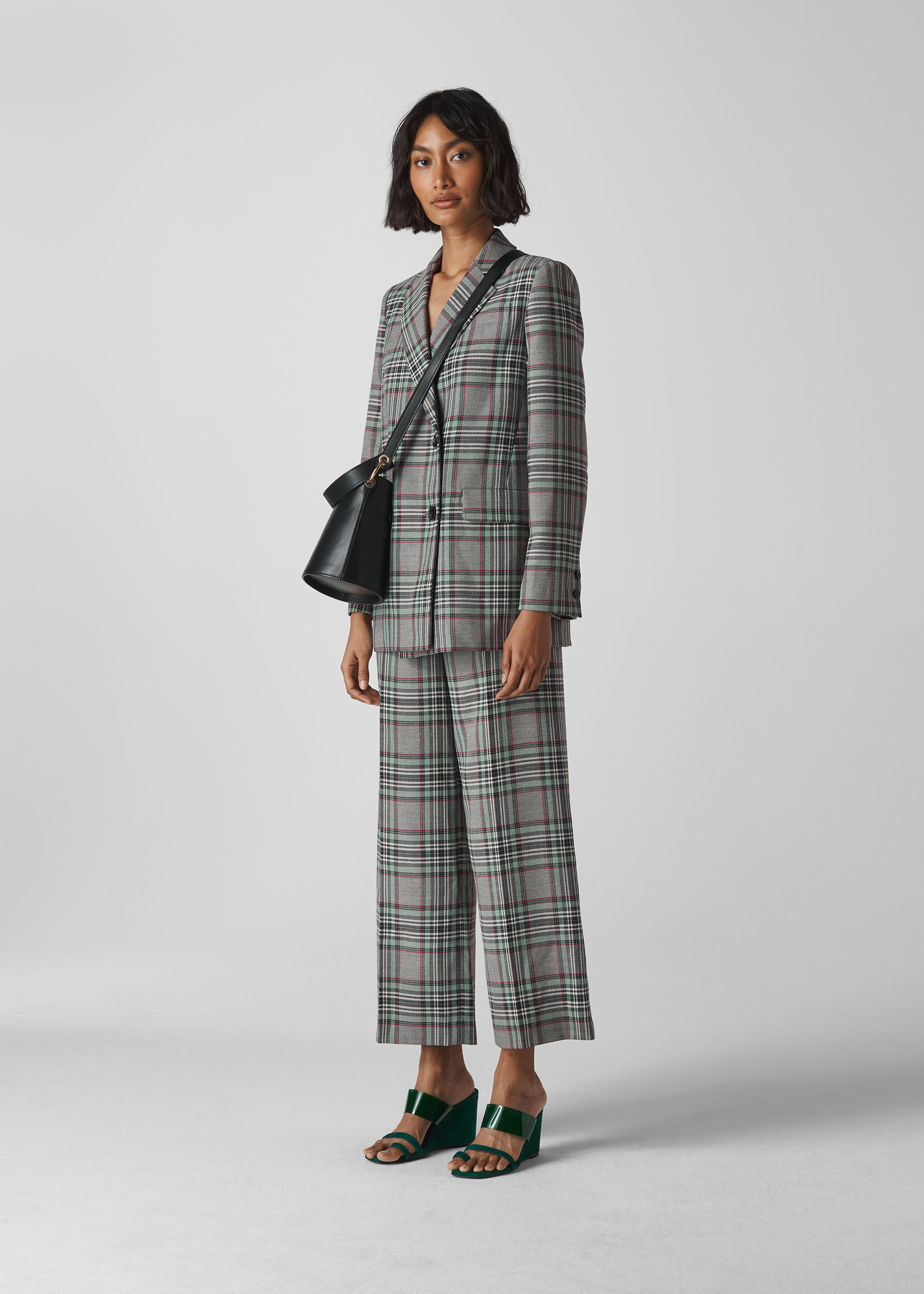 Whistles check double outlet breasted blazer