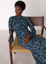Animal Jersey Ruched Dress