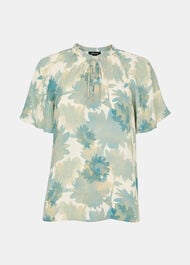 Floral Tie Neck Blouse