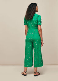 Romantic Floral Print Jumpsuit Green/Multi