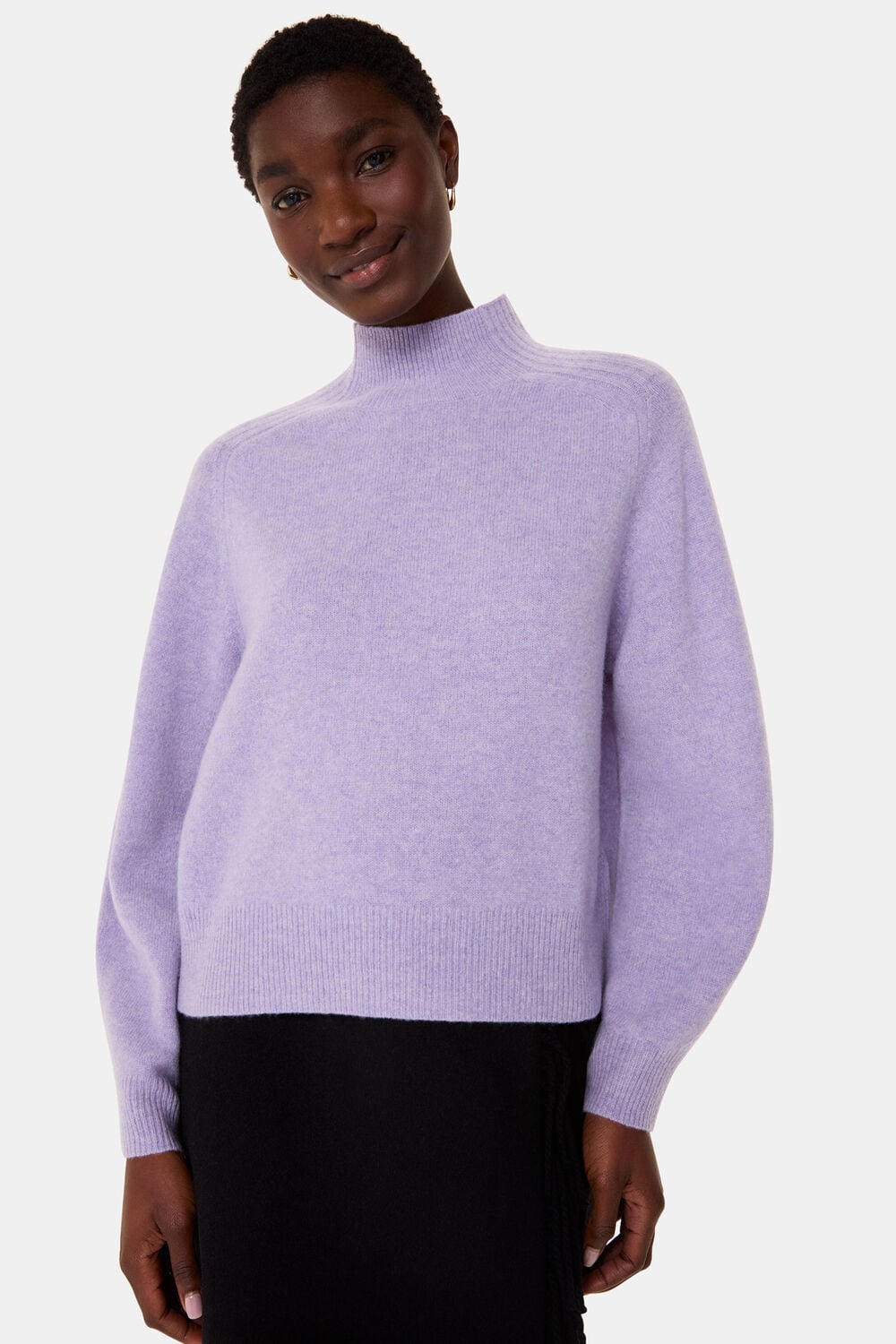Lilac Funnel Neck Wool Knit