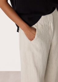 Petite Linen Barrel Trouser