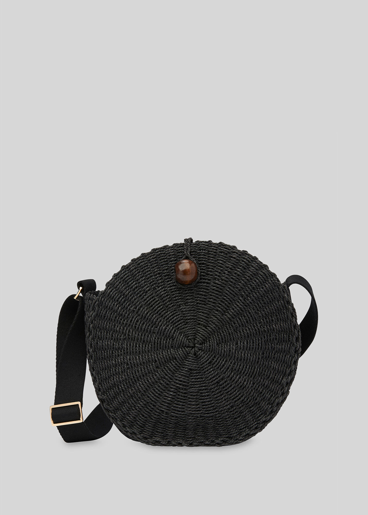 Black James Circular Crossbody Bag