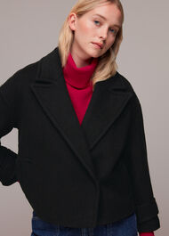 Relaxed Cropped Wool Coat