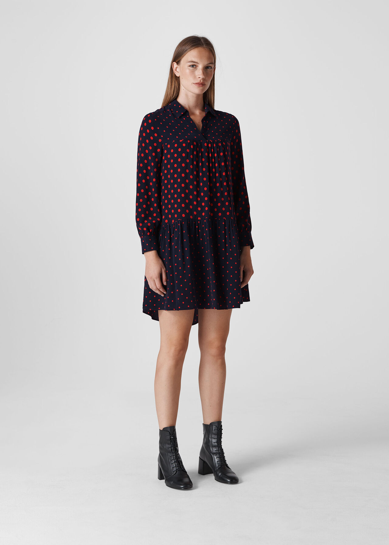 Molly Spot Mix and Match Dress Navy/Multi