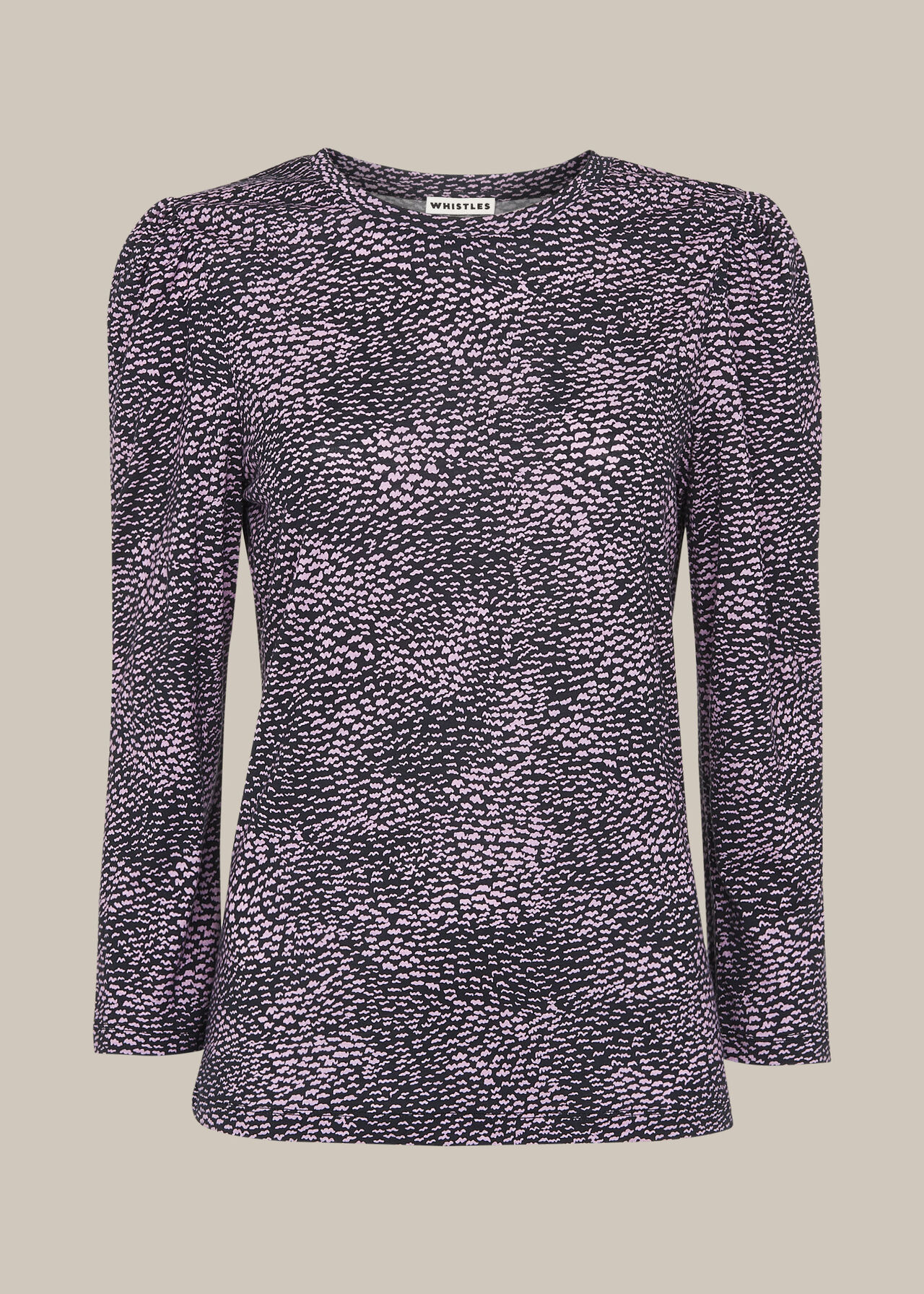 Ripple Puff Sleeve Print Top