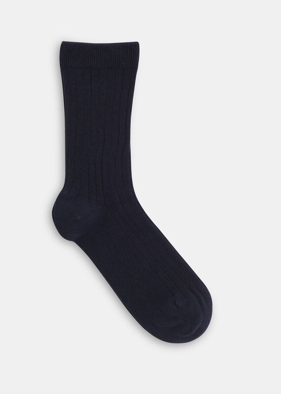 Navy Classic Ribbed Socks