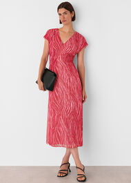 Zebra Texture Midi Dress
