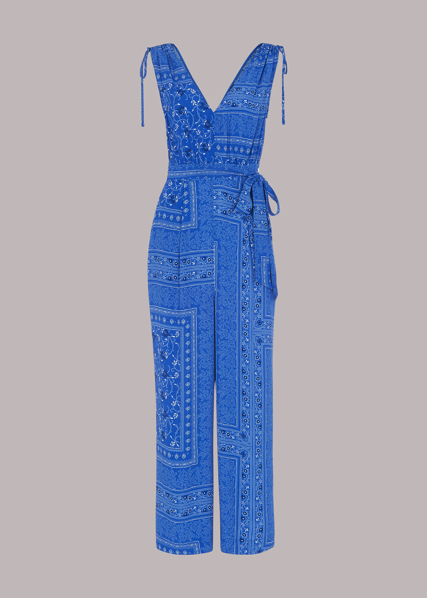 Blue Bandana Print Jumpsuit