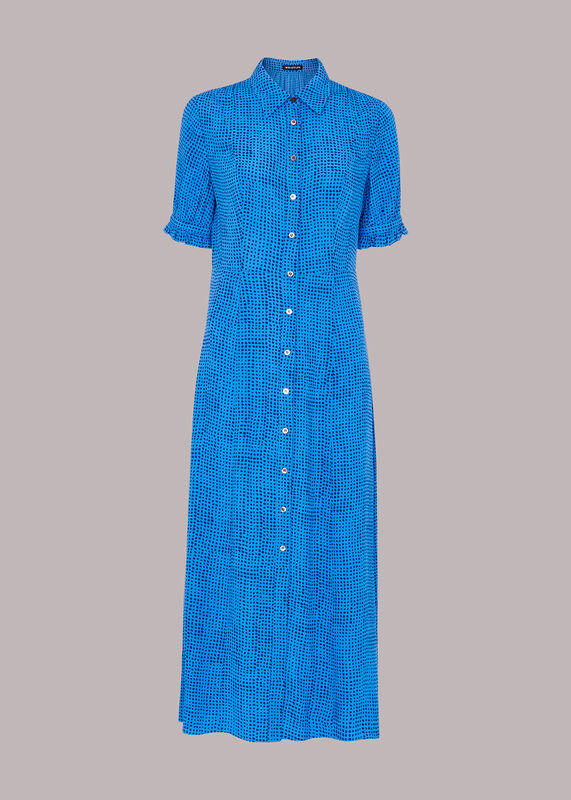 Peri Spotted Check Shirt Dress