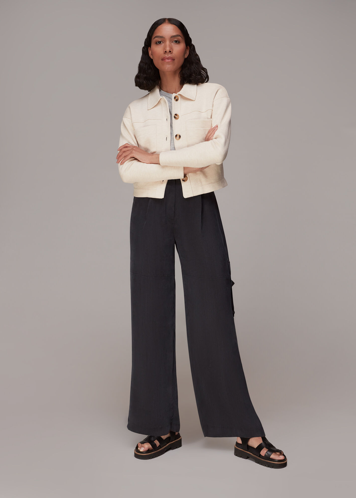 Oatmeal Utility Jersey Jacket WHISTLES Whistles