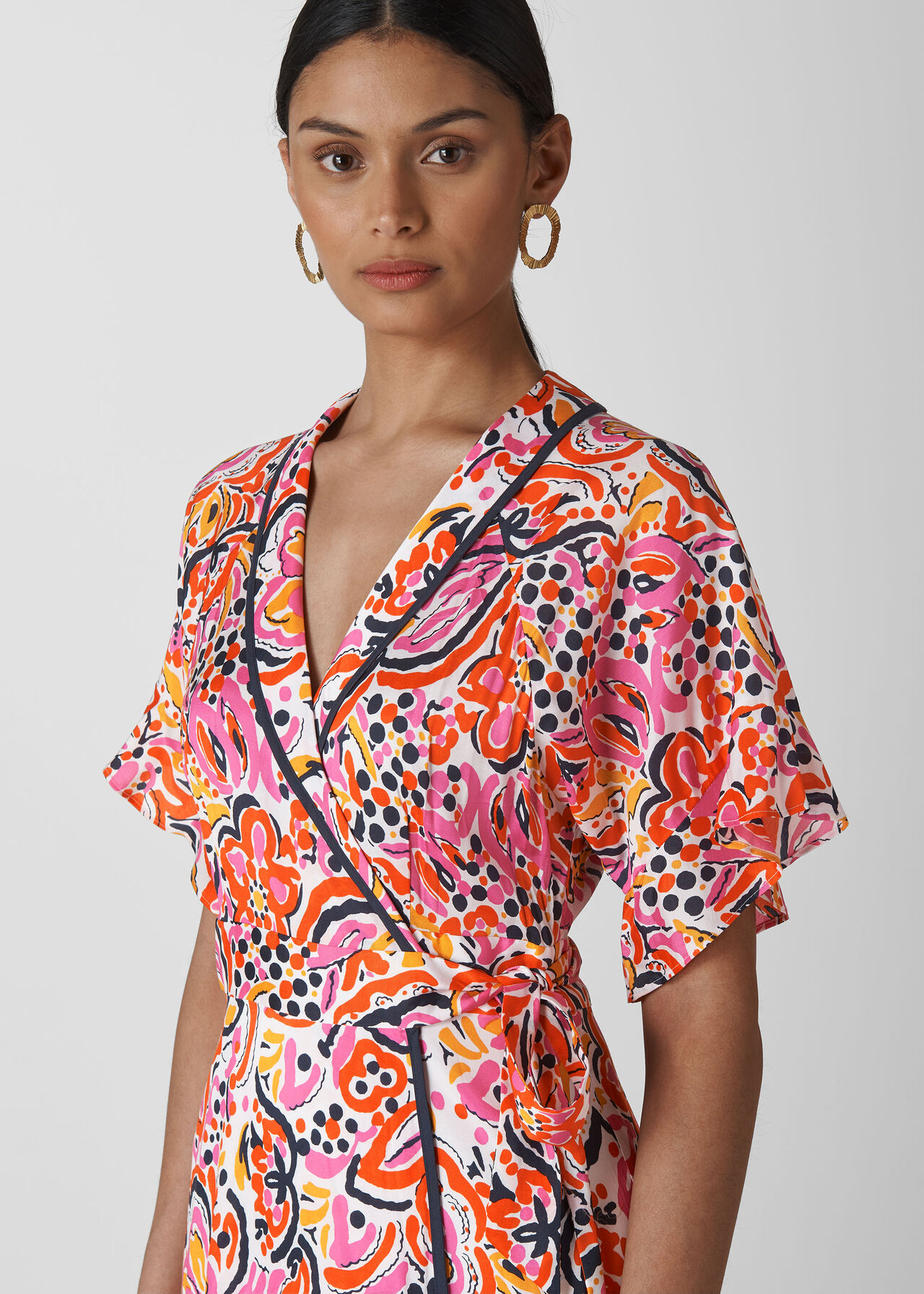 Art Floral Wrap Dress Multicolour