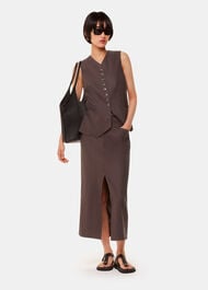 Mila Linen Blend Midi Skirt