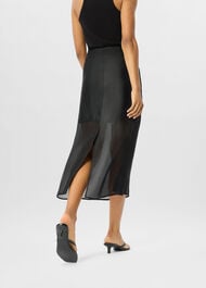 Organza Column Midi Skirt