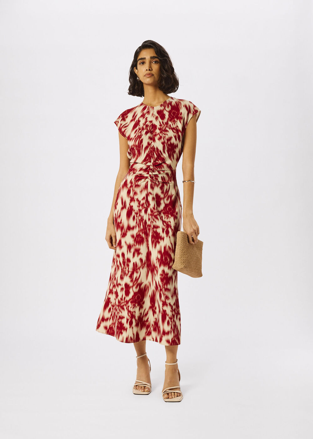 Blurred Floral Crepe Dress