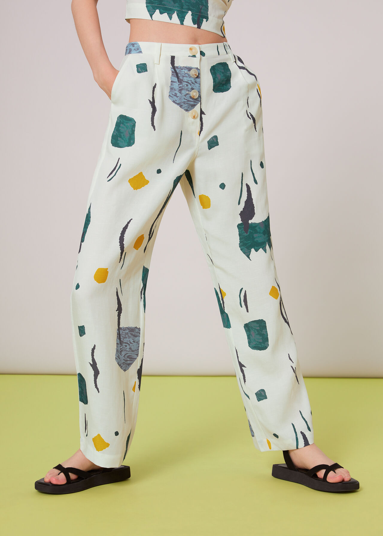 Aida Abstract Print Trousers