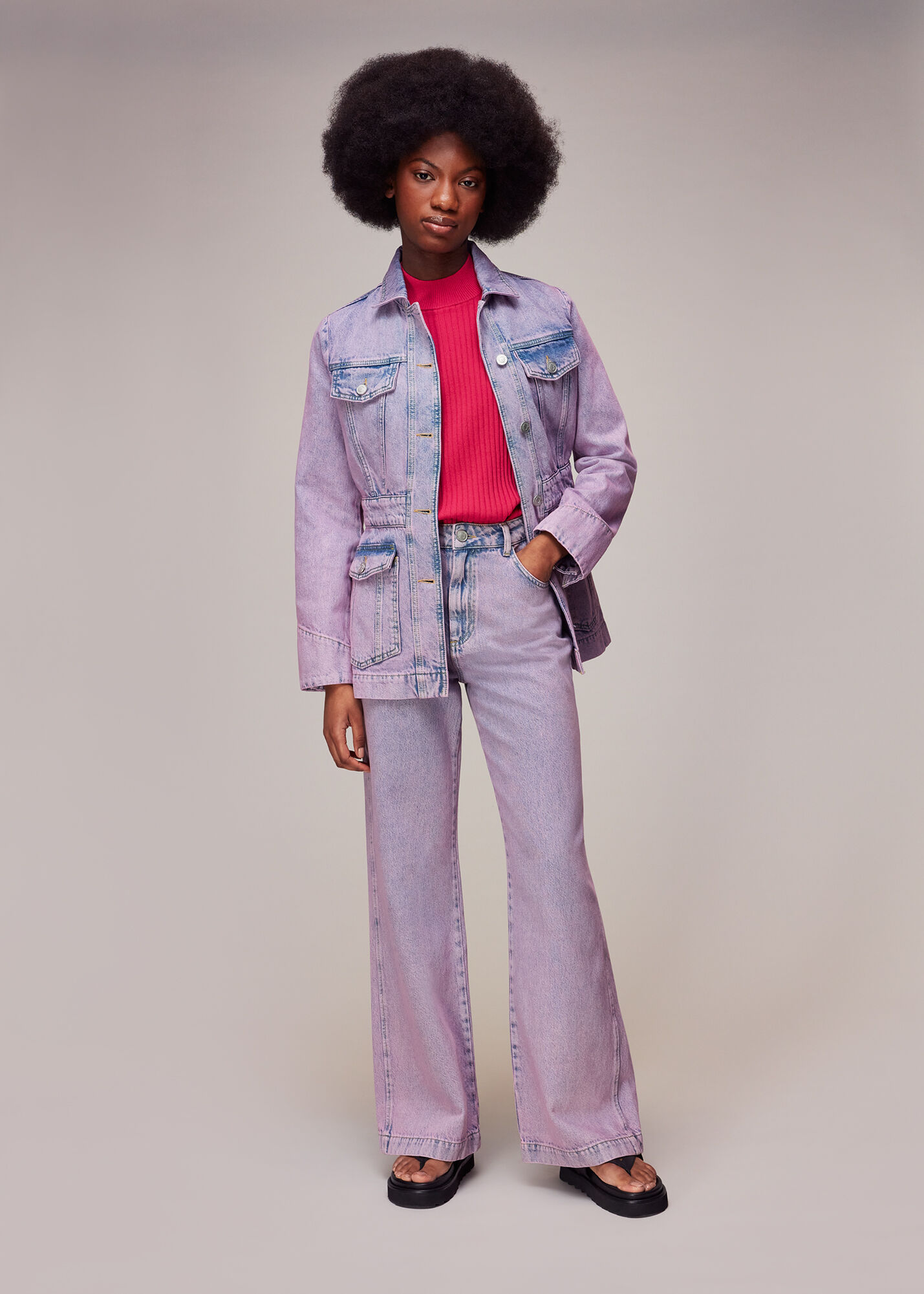 Lilac Authentic Wide Leg Jean WHISTLES