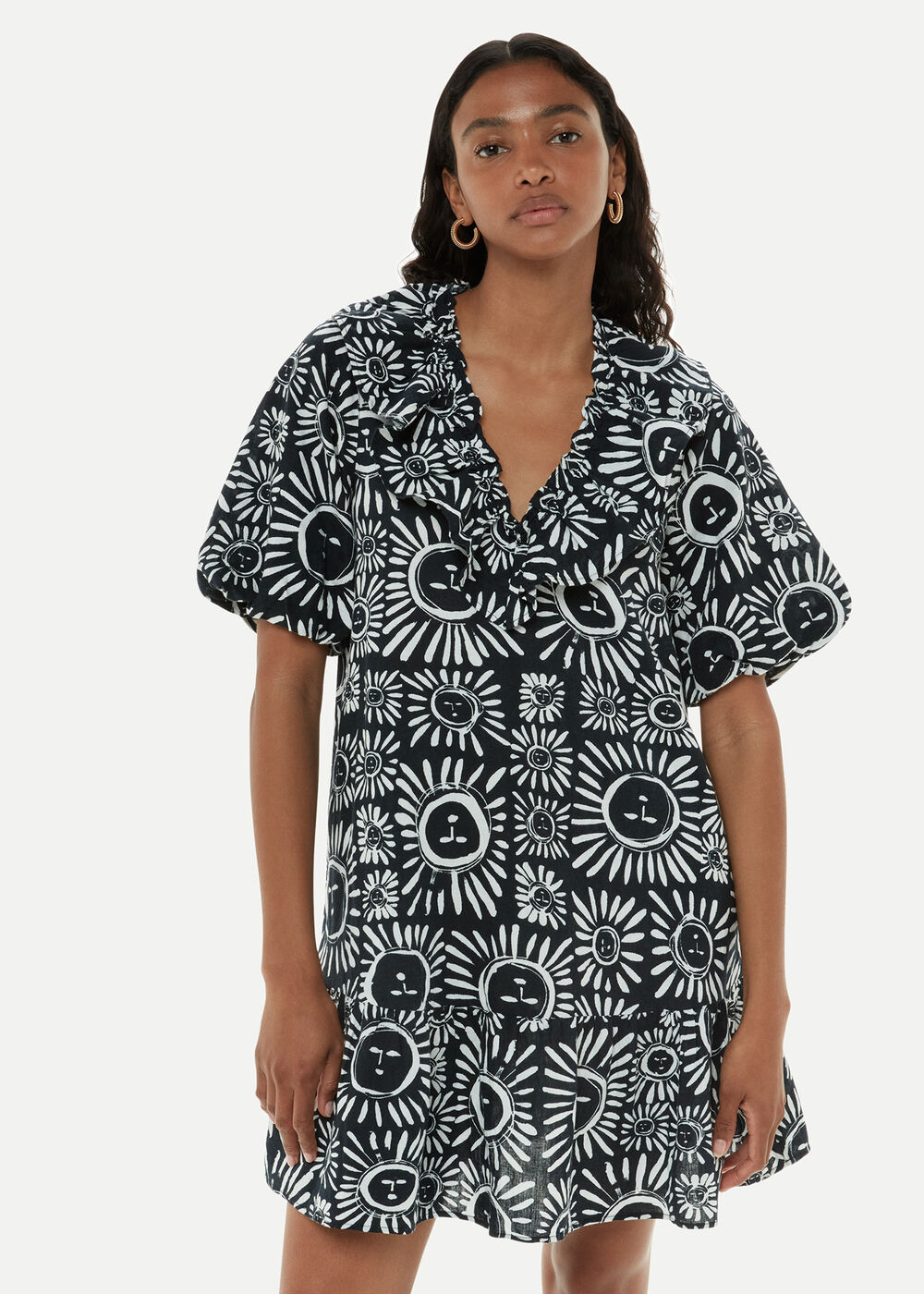 Sunman Print Frill Dress