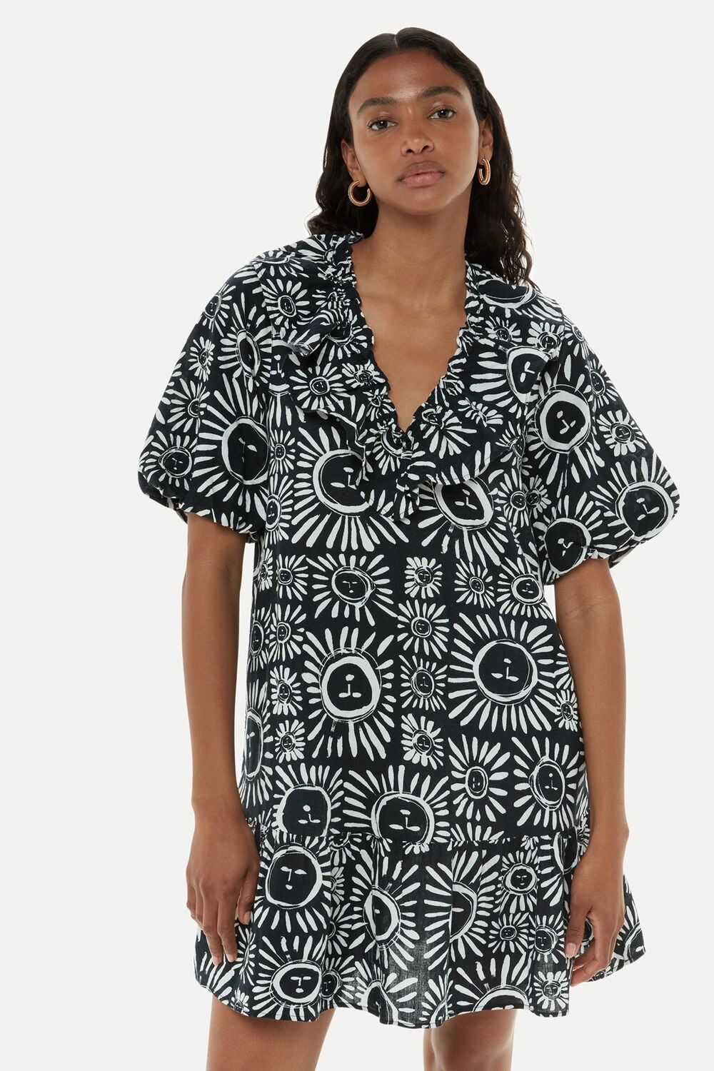 Sunman Print Frill Dress