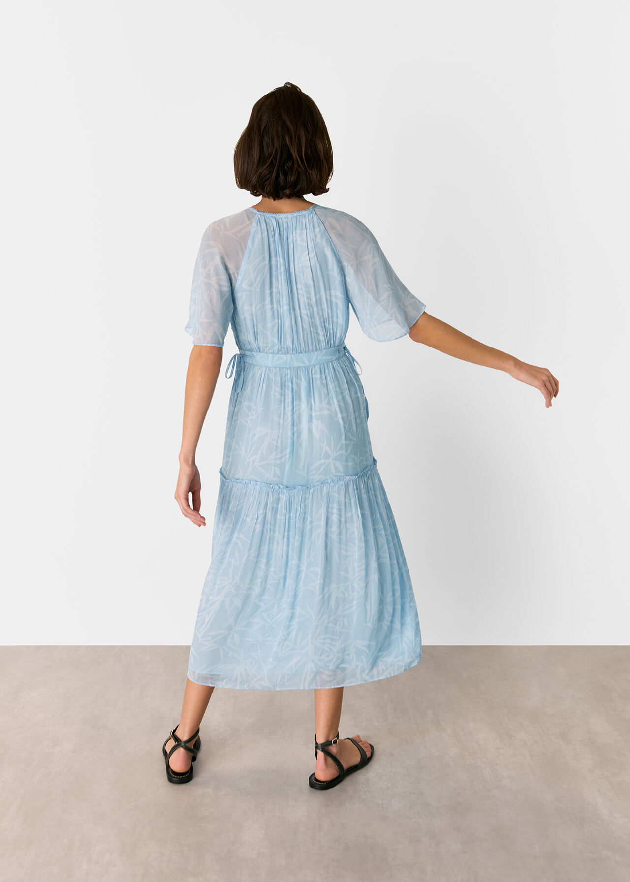 Whistles Bamboo Leaves Gathered Dress
