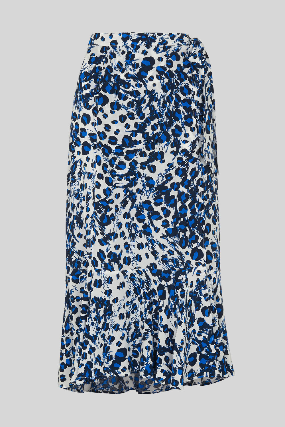 Brushed Leopard Wrap Skirt White/Multi