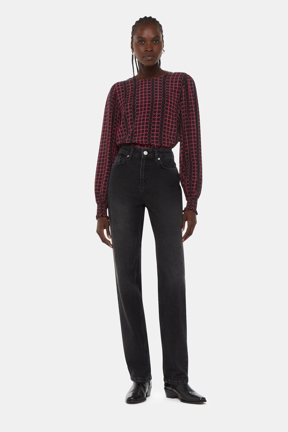 Black Circle Link Blouse