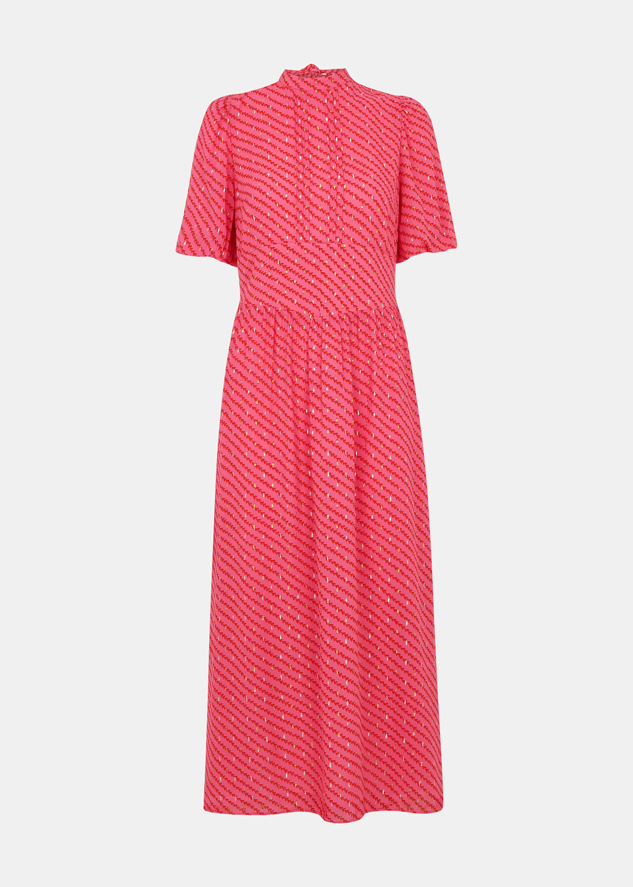 Pink/Multi Diagonal Leaf Blair Dress | WHISTLES