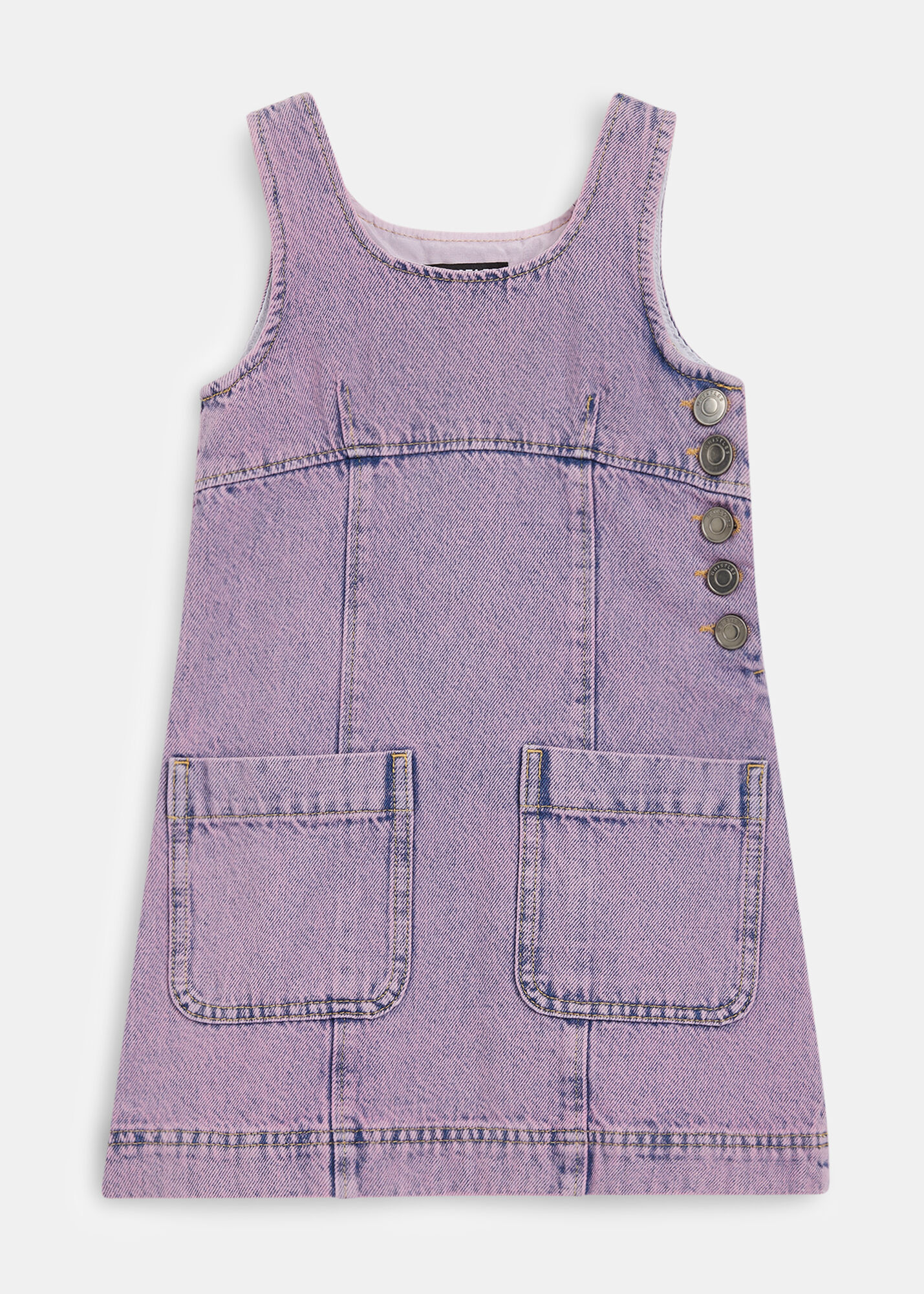 Purple top pinafore dress