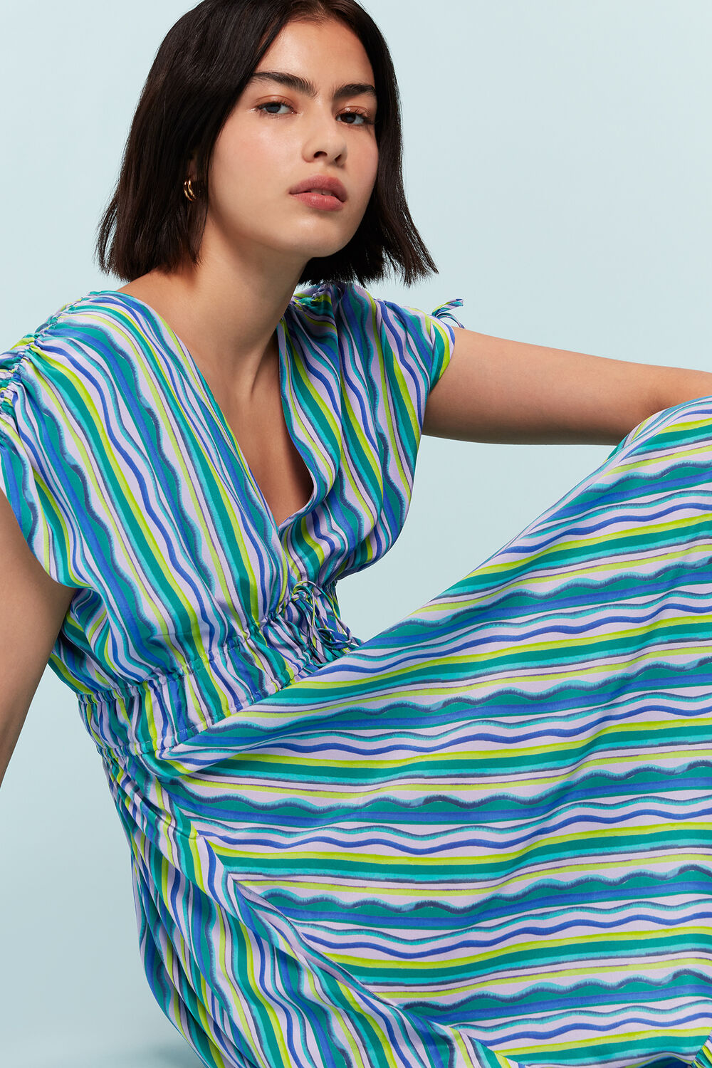 Wiggle Stripe Silk Dress
