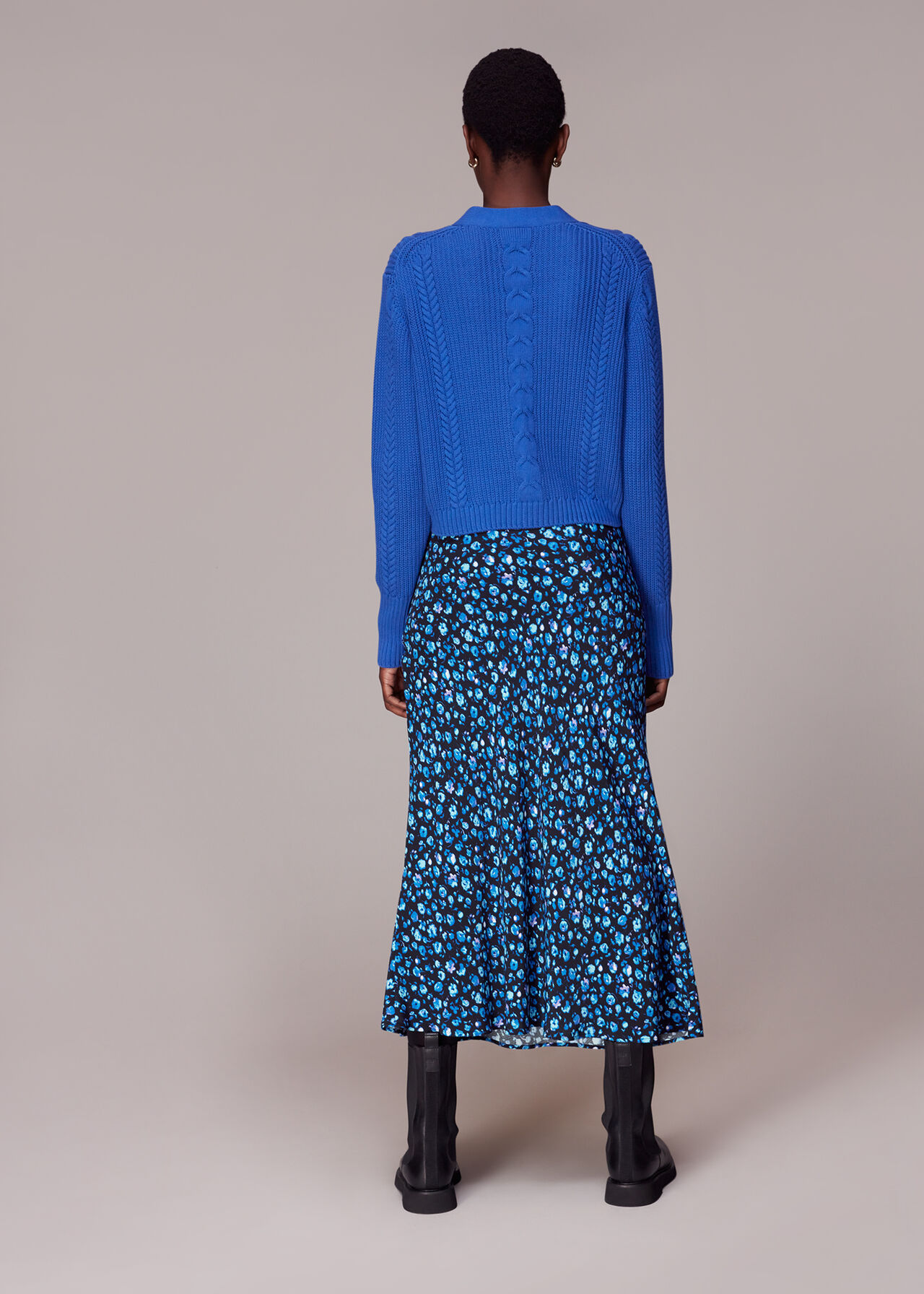 Blurred Floral Bias Skirt
