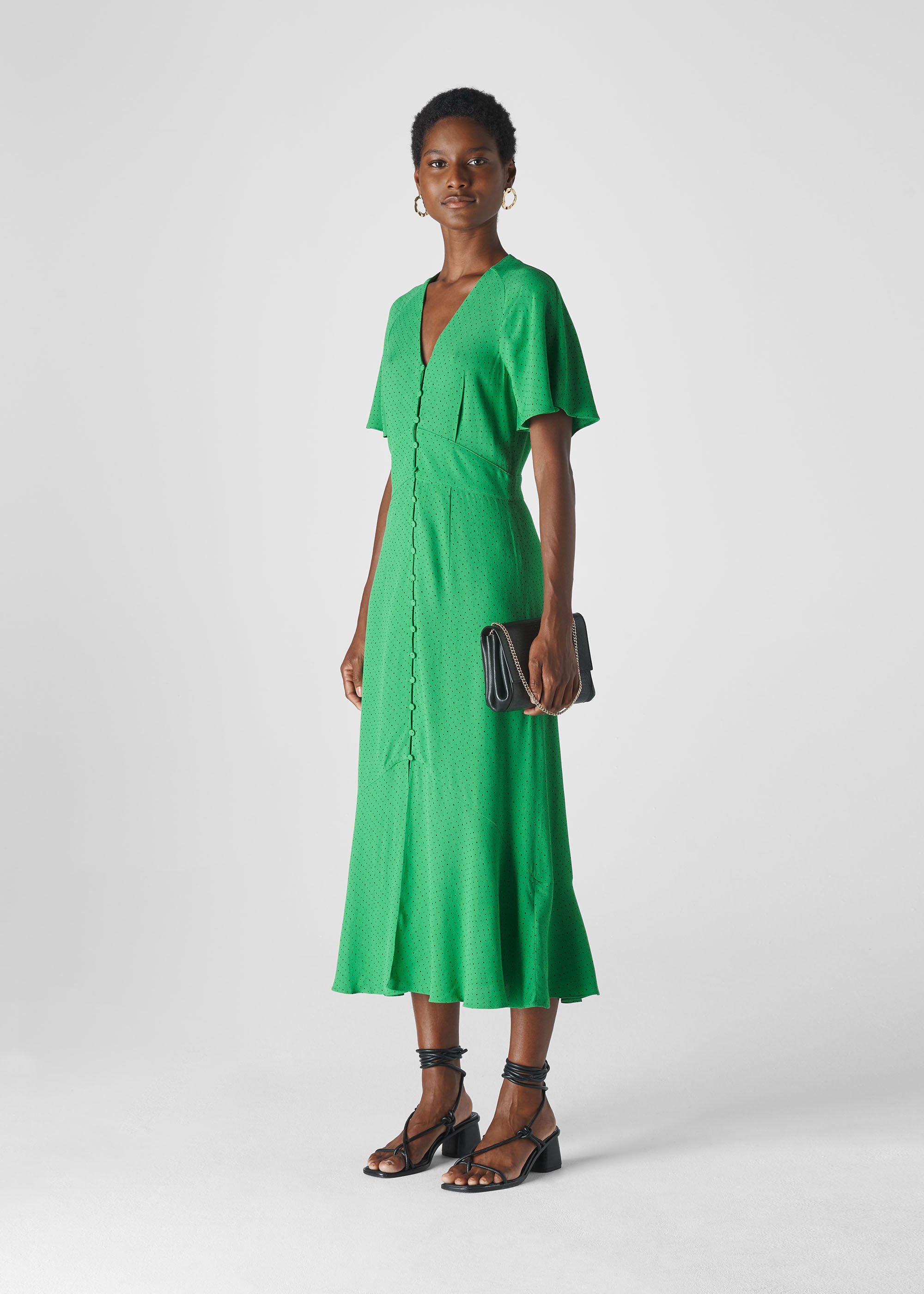 whistles green dress