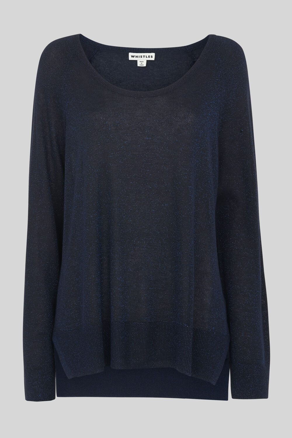 Sparkle Scoop Neck Knit Navy