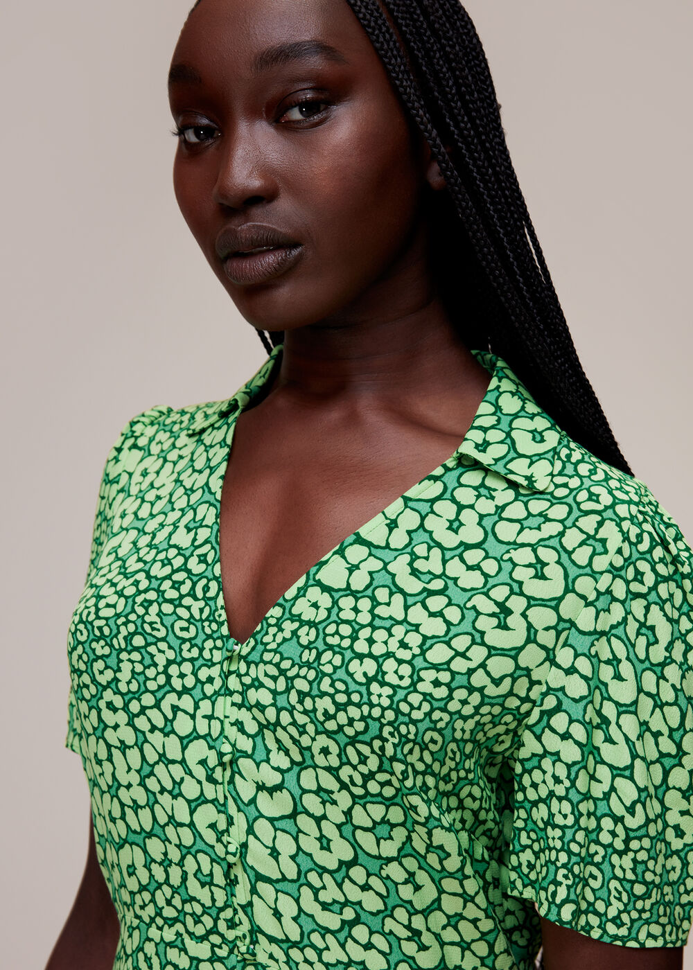 Leopard Petals Midi Dress