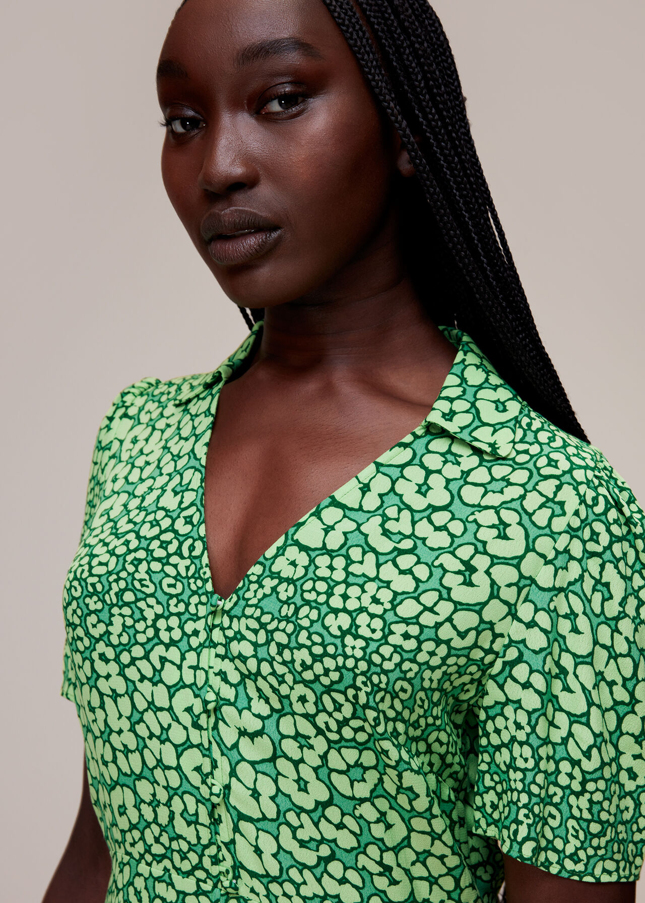 Leopard Petals Midi Dress