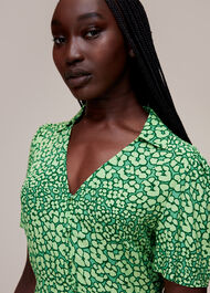 Leopard Petals Midi Dress