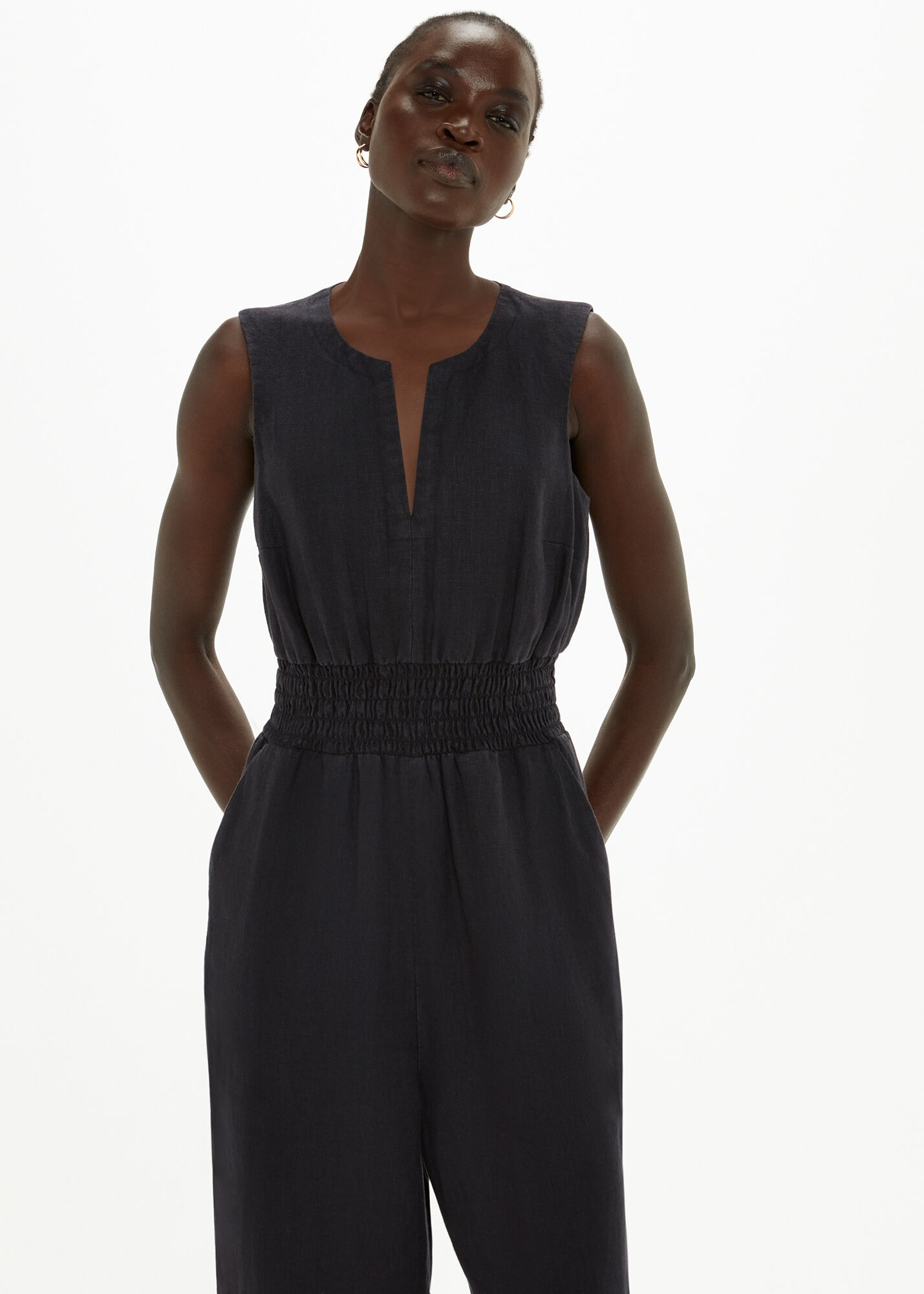 Petite linen cheap jumpsuit
