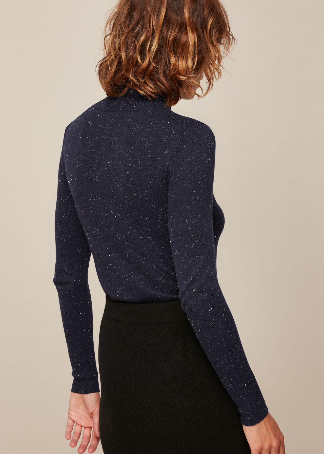 Annie Sparkle Polo Knit Navy