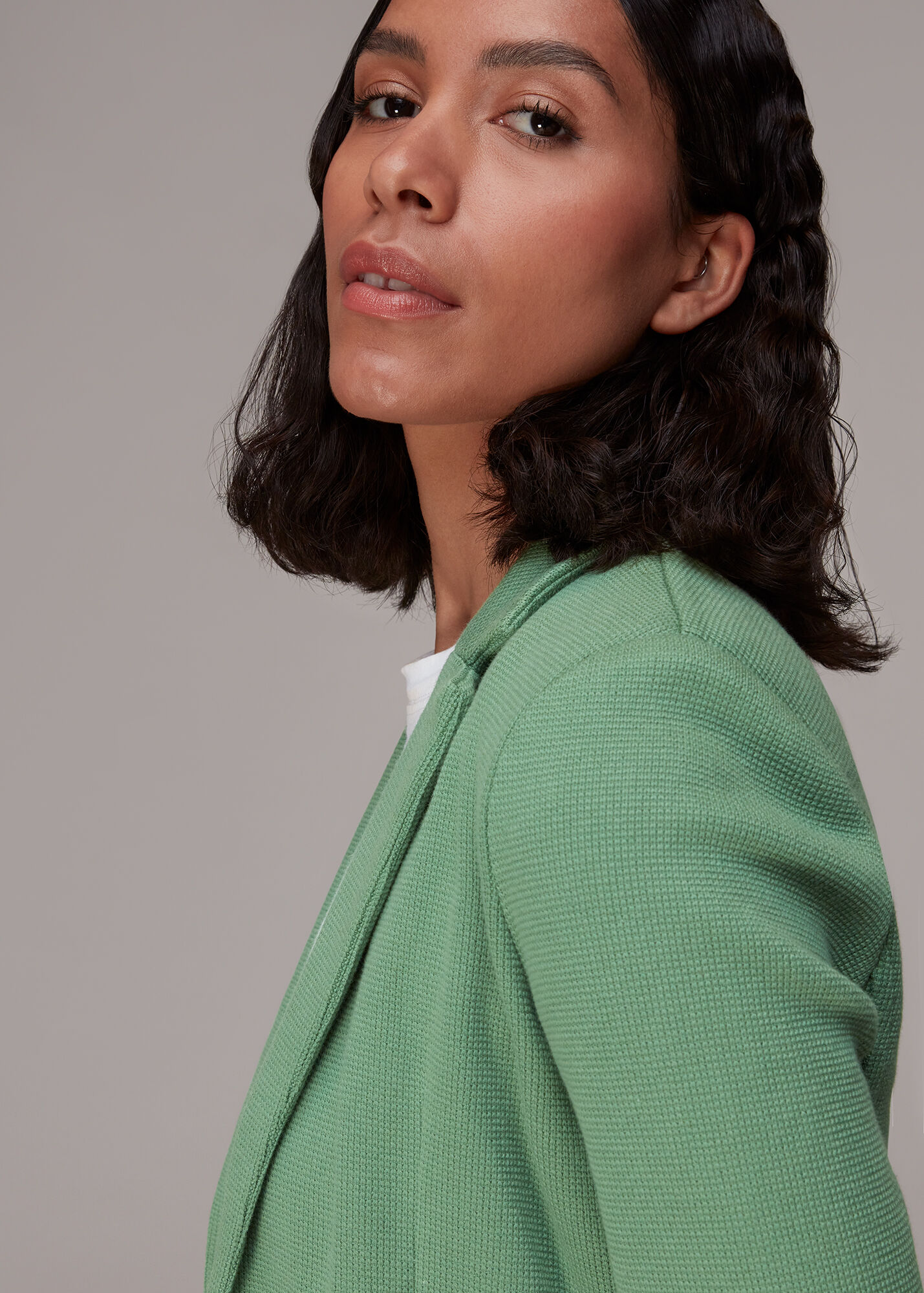 Green Slim Jersey Jacket WHISTLES