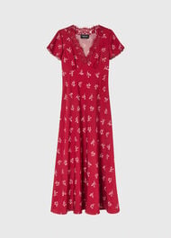 Floral Lace Trim Midi Dress