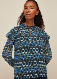 Ikat Diamond Print Blouse