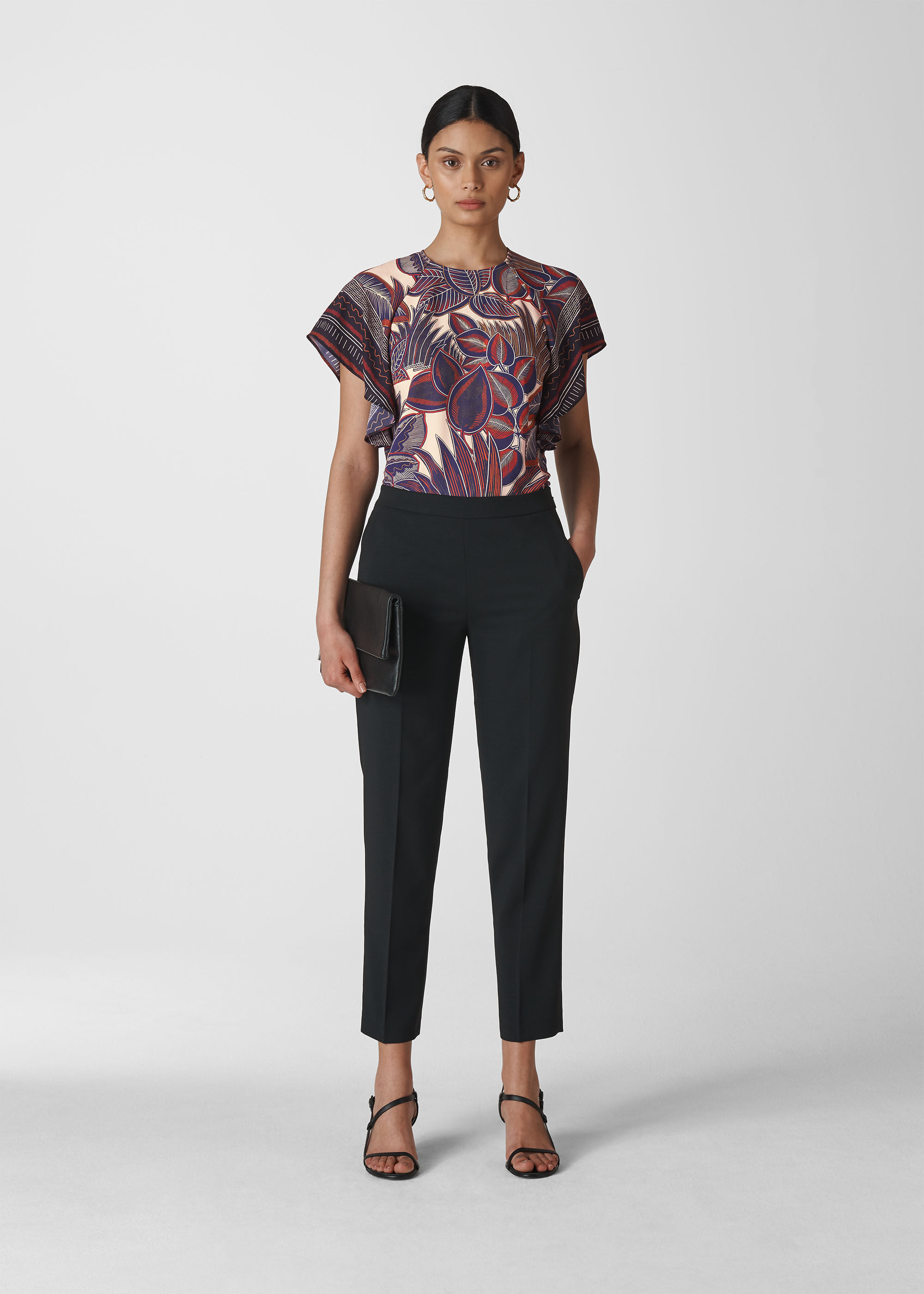 Whistles Women Palm Print Shell Top - White - 10