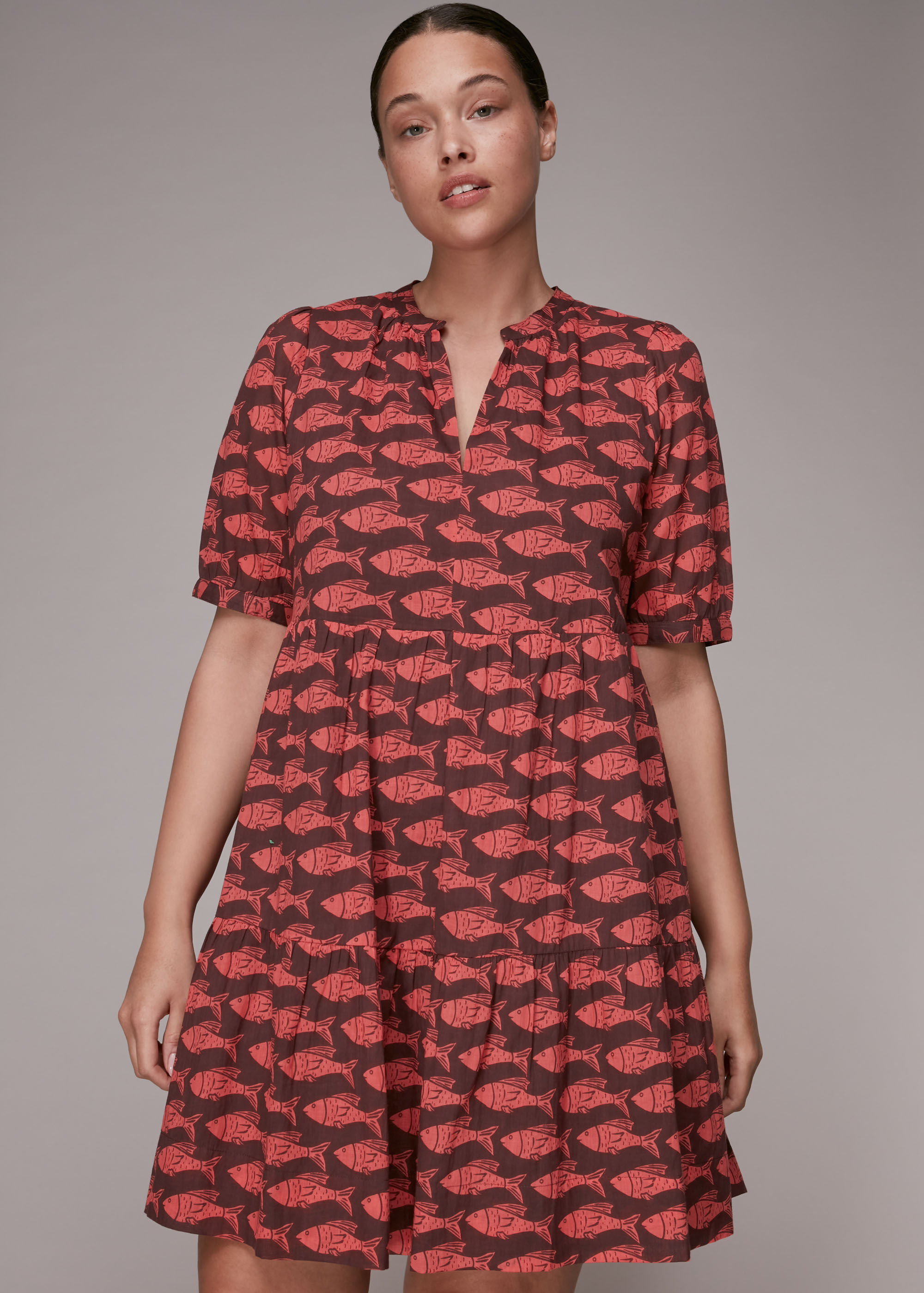 Fish print top dress