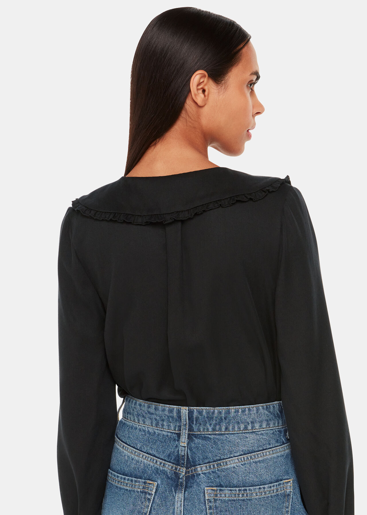 Oversized Collar Detail Top