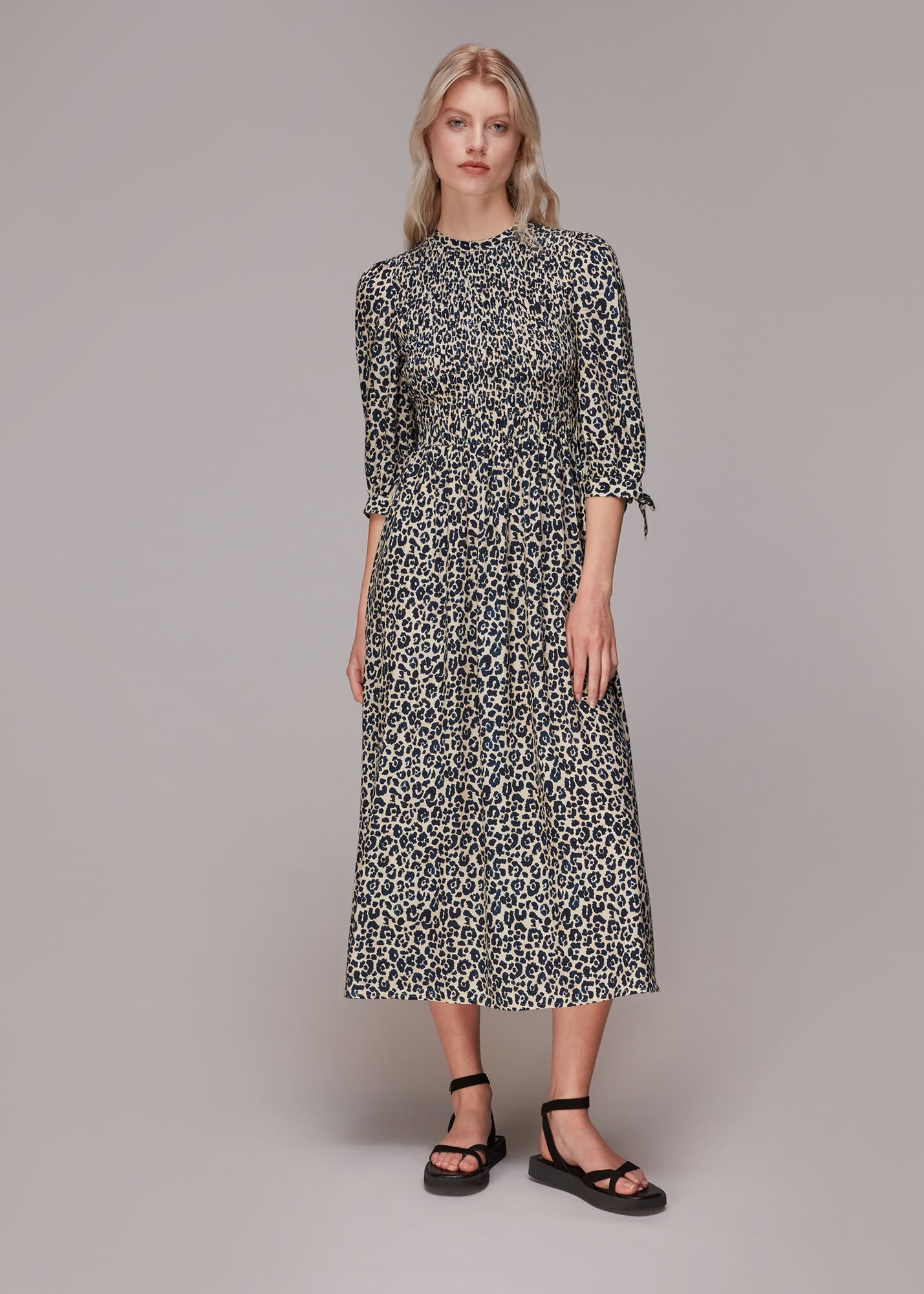 Leopard print black and white dress sales