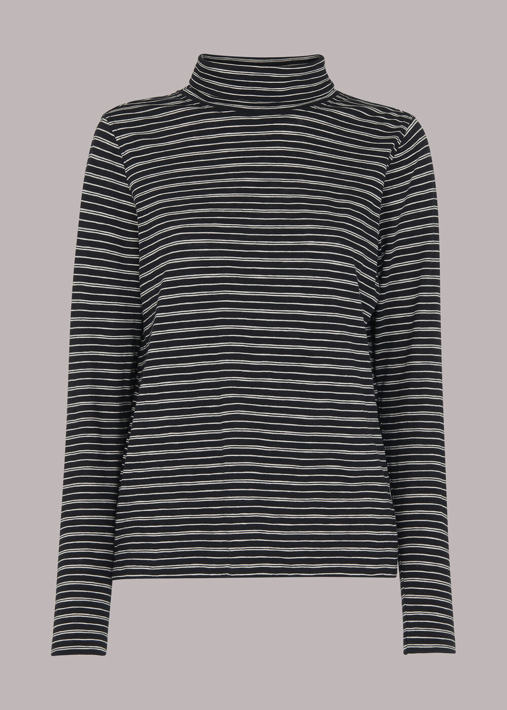 Contrasting Stripe Roll Neck