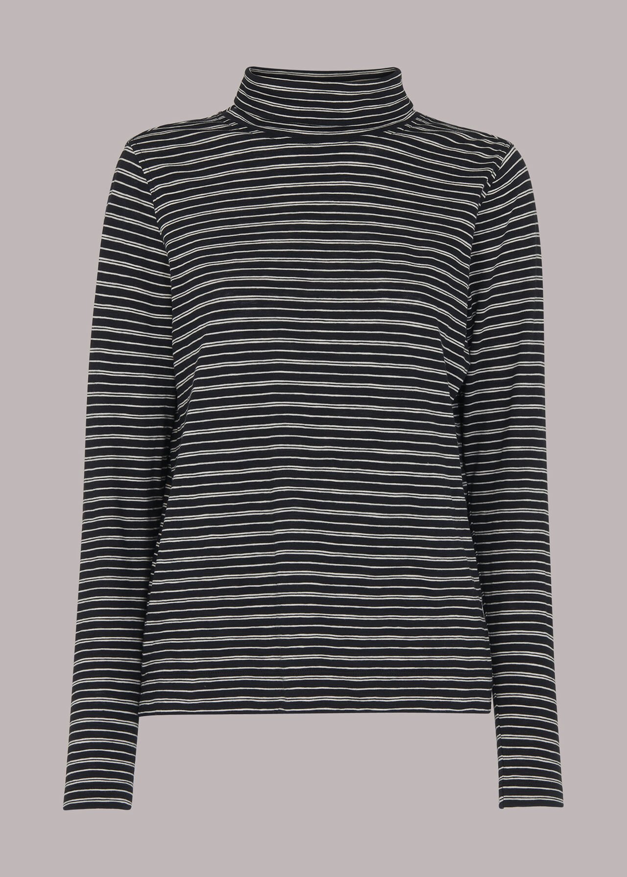 Contrasting Stripe Roll Neck
