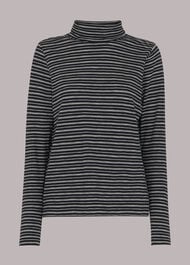Contrasting Stripe Roll Neck