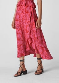 Sunflower Longline Wrap Skirt Pink/Multi